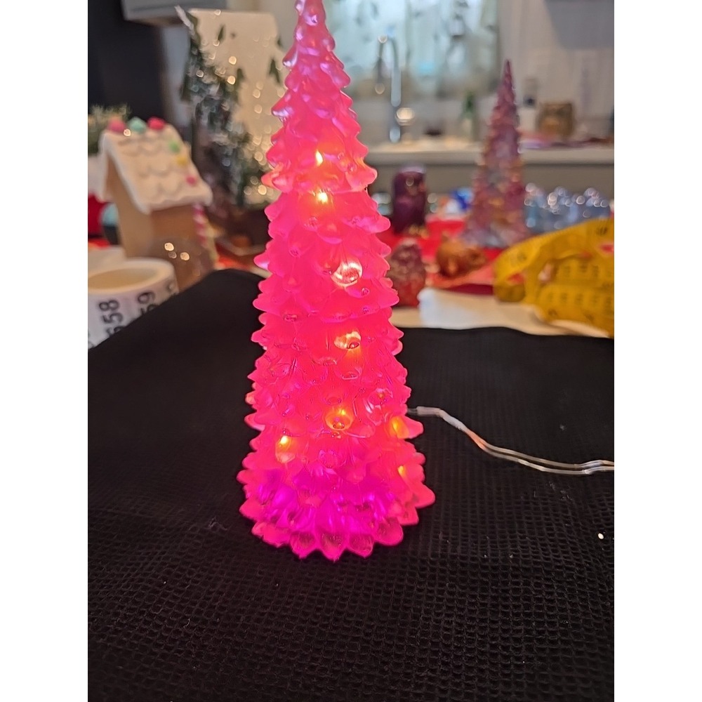 Handmade Resin‎ Pink Light Up Tree Decoration Gift  657 - Picture 8 of 8